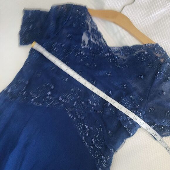 Talbots silk evening beaded sequined maxi mother of the bride dress - Picture 6 of 14